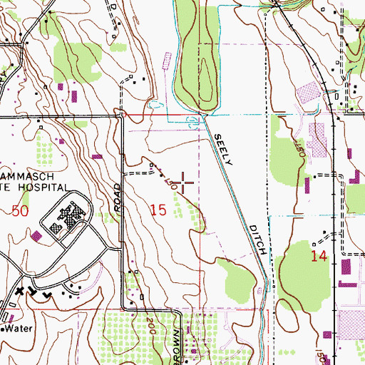Topographic Map of Coffee Lake Park, OR