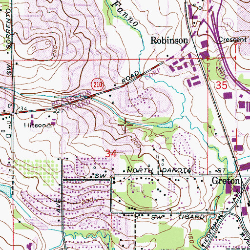 Topographic Map of Englewood City Park, OR
