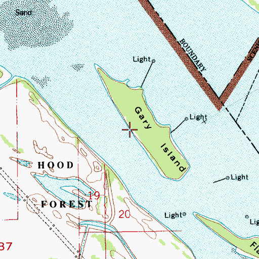 Topographic Map of Gary Island Park, OR