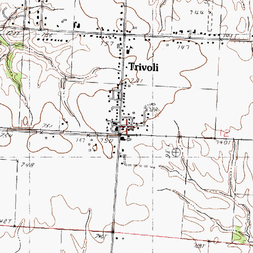 Topographic Map of Trivoli Post Office, IL