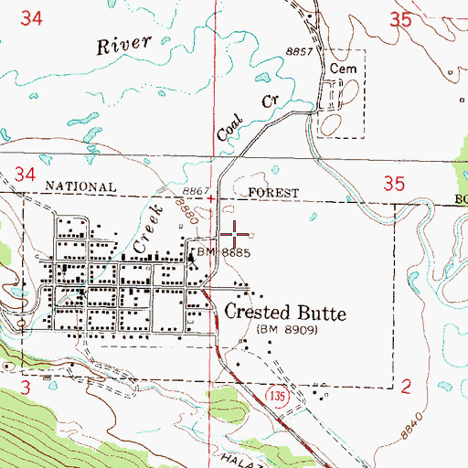Topographic Map of KBUT-FM (Crested Butte), CO
