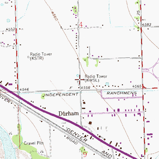Topographic Map of KQIX-FM (Grand Junction), CO