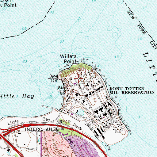 Topographic Map of Battery King (historical), NY