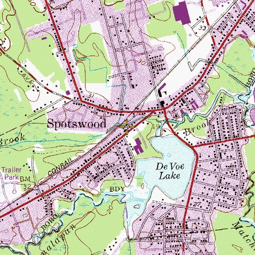 Topographic Map of Trinity United Methodist Church, NJ