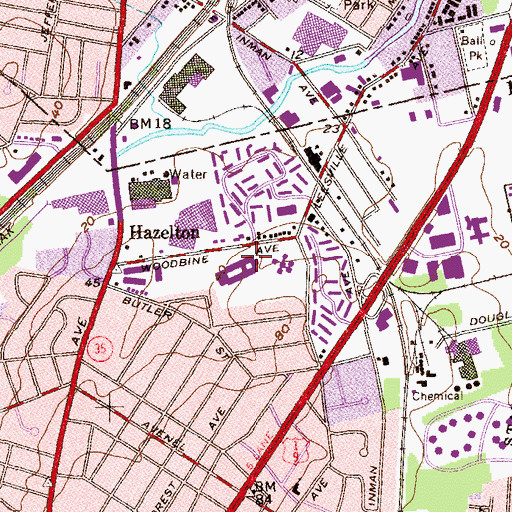 Topographic Map of Avenel Middle School, NJ