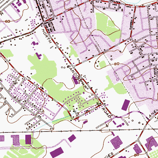 Topographic Map of Grandview Elementary School, NJ