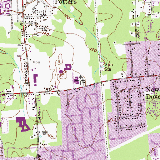 Topographic Map of James Madison Intermediate School, NJ