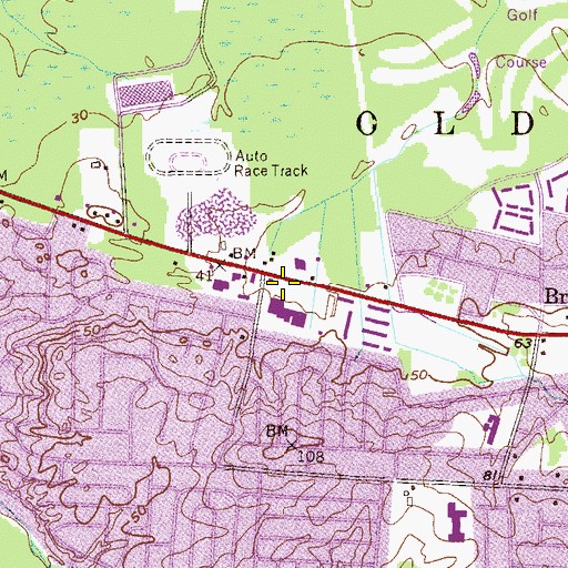 Topographic Map of Browntown Shopping Center, NJ