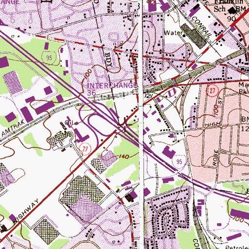 Topographic Map of Interchange 2, NJ
