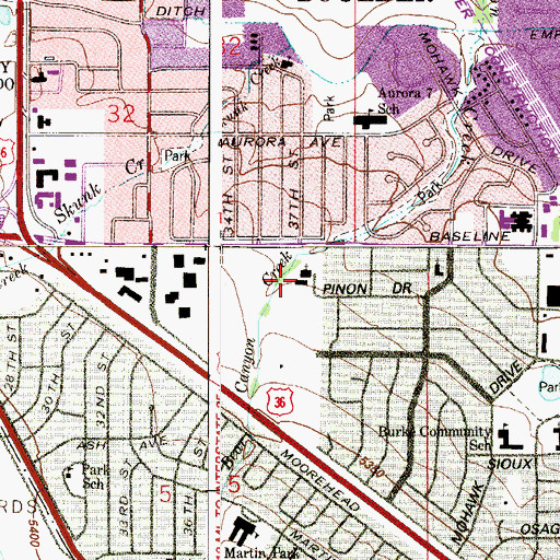 Topographic Map of Saint Andrew Presbyterian Church, CO