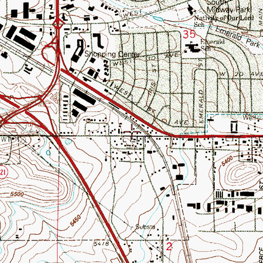 Topographic Map of Colorado State Patrol District 6 - Boulder Troop Office, CO