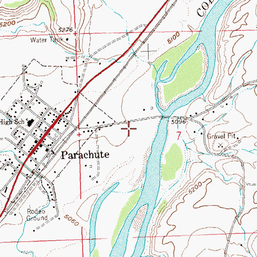 Topographic Map of Parachute Branch Library, CO