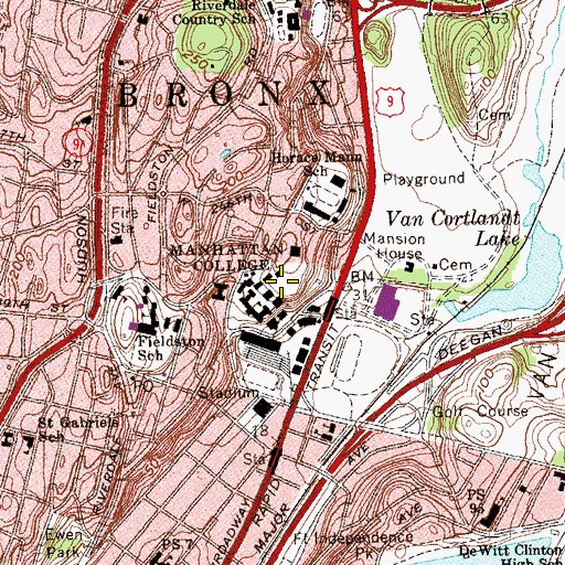 Topographic Map of Draddy Gymnasium, NY