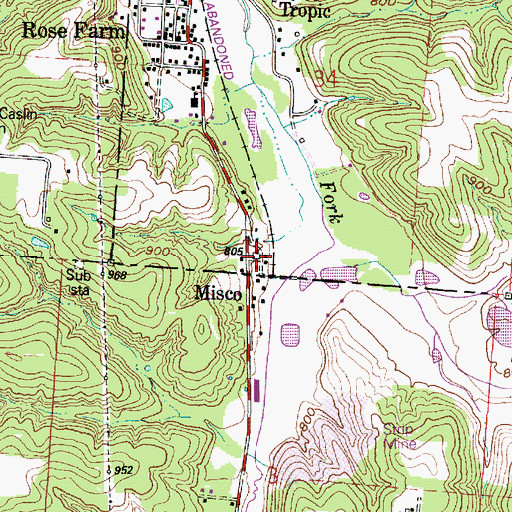 Topographic Map of Misco Post Office (historical), OH