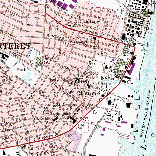 Topographic Map of Holy Family Roman Catholic Church, NJ