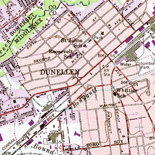 Topographic Map of Saint Nicholas Catholic Church, NJ