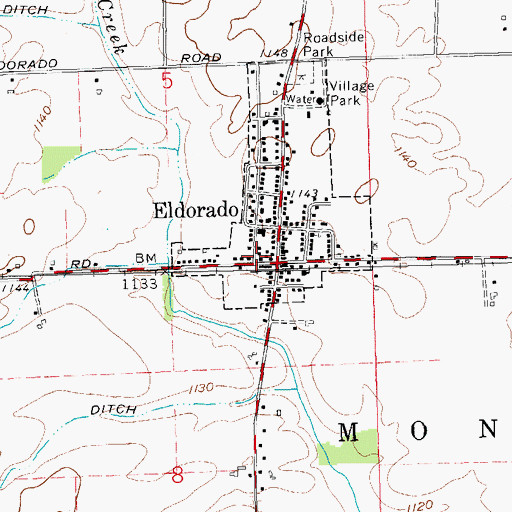 Topographic Map of Eldorado Post Office, OH