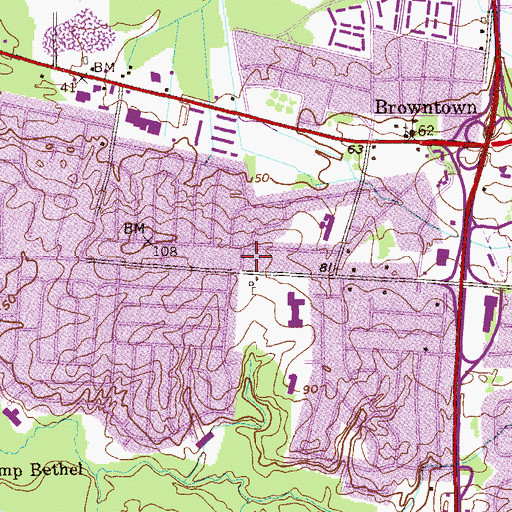Topographic Map of J Fountain Junior Farm (historical), NJ