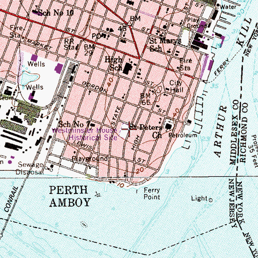 Topographic Map of Proprietary House, NJ