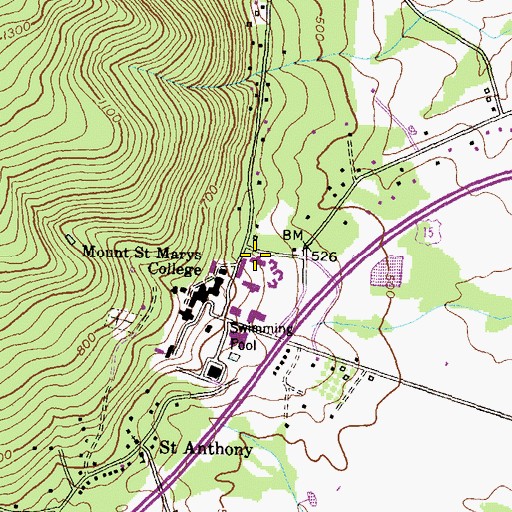 Topographic Map of Sheridan Hall, MD