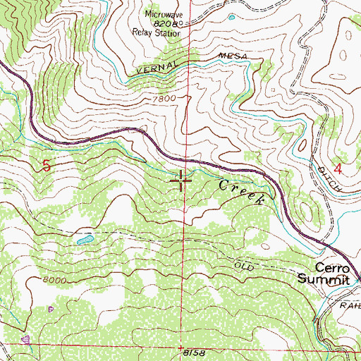 Topographic Map of Cerro Summit Heliport, CO