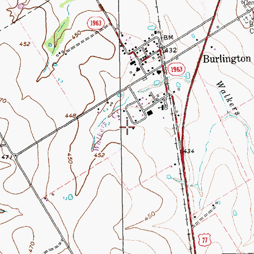 Topographic Map of Burlington - Black Cemetery, TX