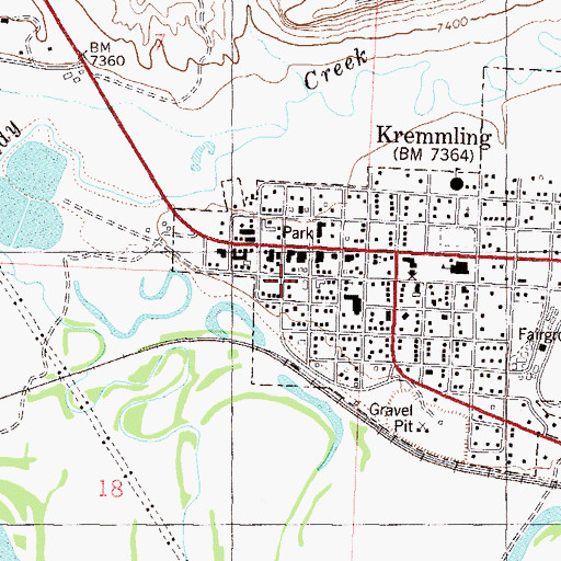 Topographic Map of Kremmling Town Hall, CO