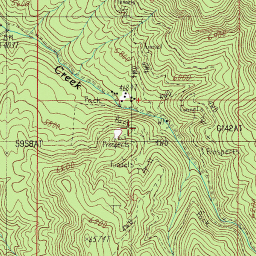 Topographic Map of Creekside Campground, AZ