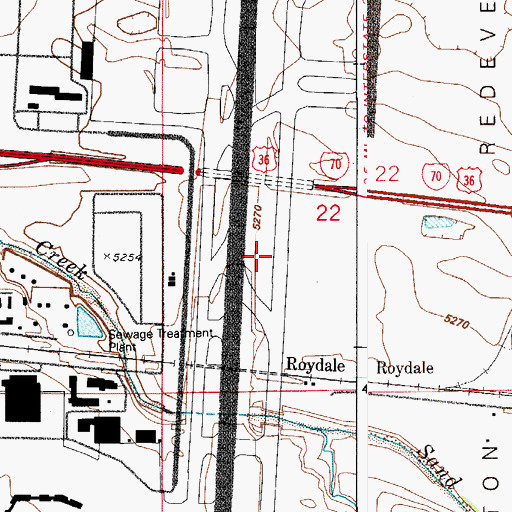 Topographic Map of Stapleton International Airport (historical), CO