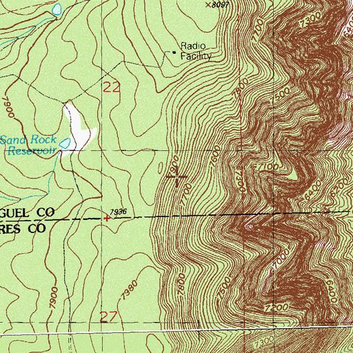 Topographic Map of Egnar Heliport, CO