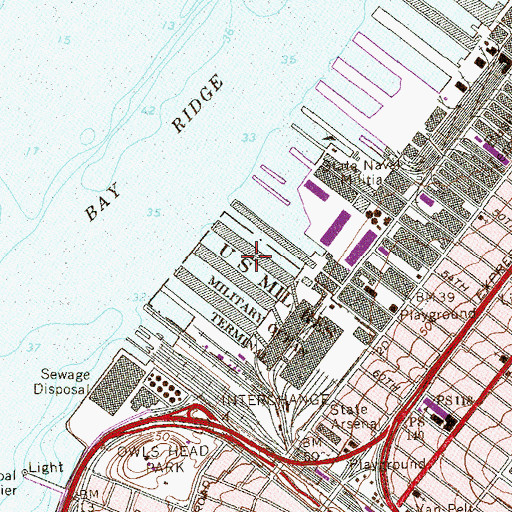 Topographic Map of Pier 4, NY