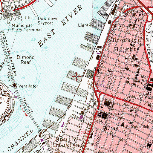 Topographic Map of Pier 6, NY