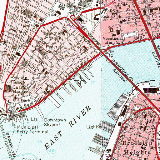 Topographic Map of Pier 15, NY