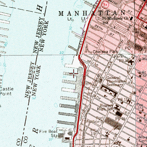 Topographic Map of Pier 61, NY