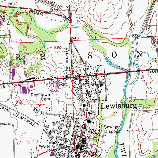 Topographic Map of Euphemia Post Office (historical), OH