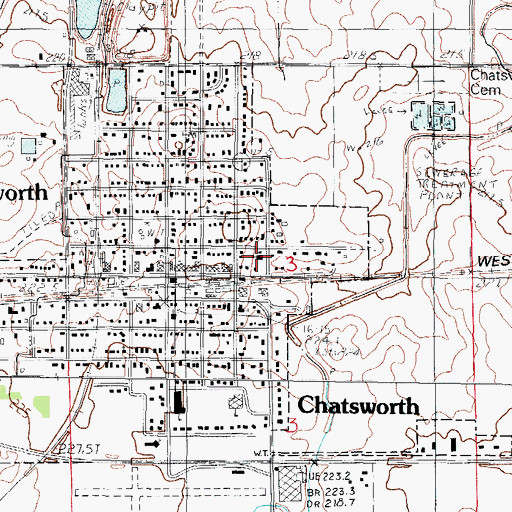 Topographic Map of Calvary Baptist Church, IL