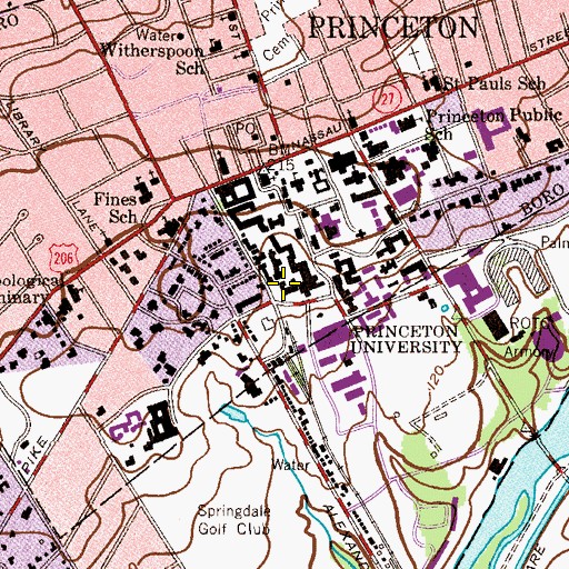 Topographic Map of Pyne Hall, NJ