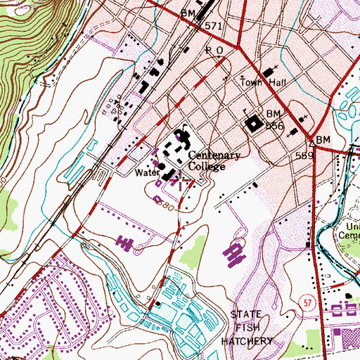 Topographic Map of Anderson Hall, NJ