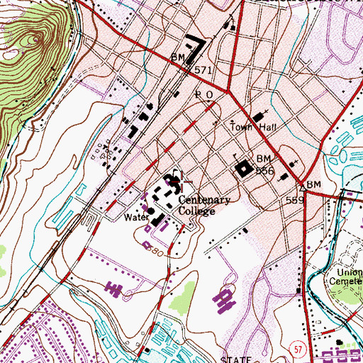 Topographic Map of Smith Hall, NJ