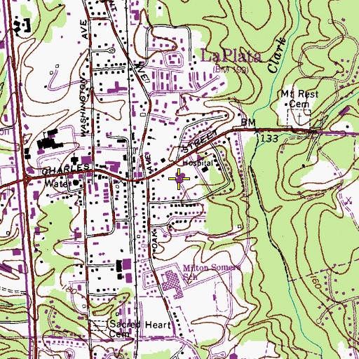 Topographic Map of University of Maryland Charles Regional Medical Center, MD