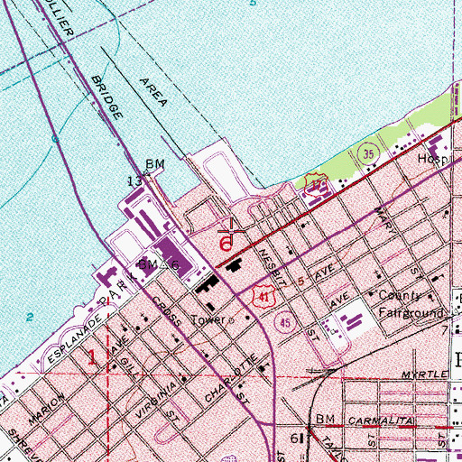 Topographic Map of Punta Gorda Post Office, FL