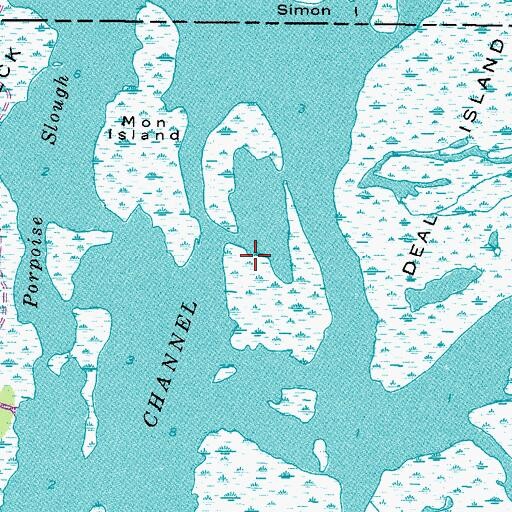Topographic Map of Manns Island, NC