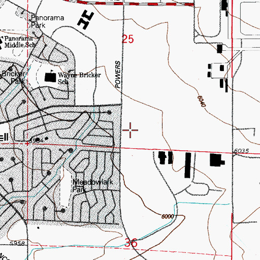 Topographic Map of James Irwin High School, CO