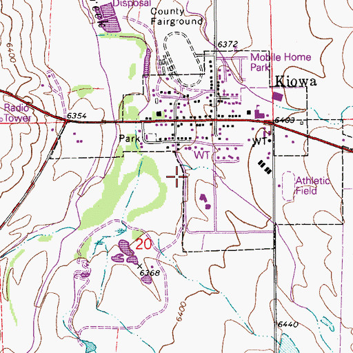Topographic Map of Elbert County Heliport, CO