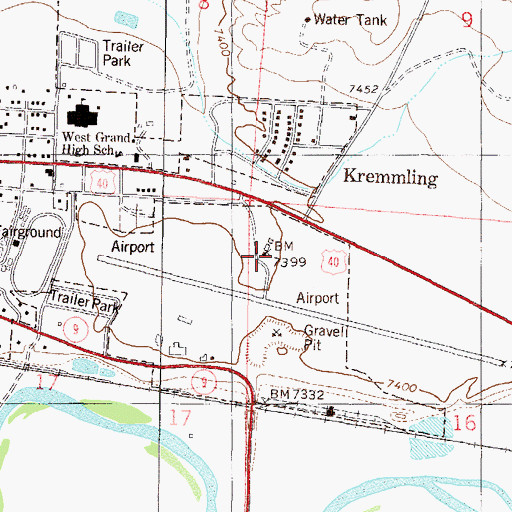 Topographic Map of Mc Elroy Airfield, CO