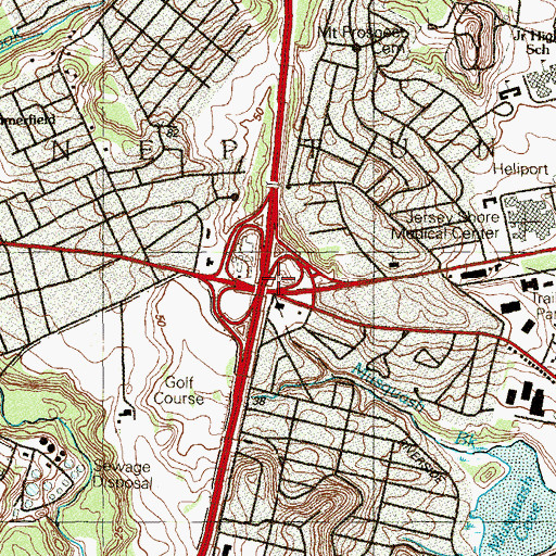Topographic Map of Interchange 8, NJ