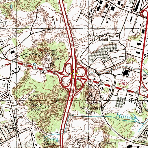 Topographic Map of Interchange 10, NJ