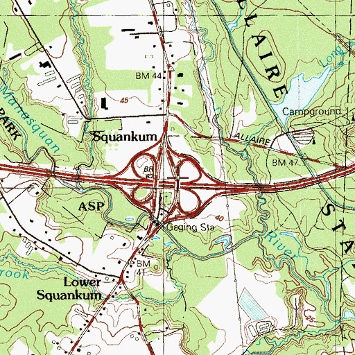 Topographic Map of Interchange 31, NJ