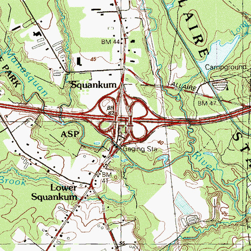 Topographic Map of Quaker Cemetery, NJ