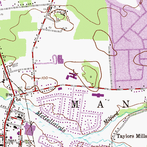 Topographic Map of Clark Mills Elementary School, NJ